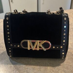 Michael Kors Black Shoulder Bag with Gold Accents
